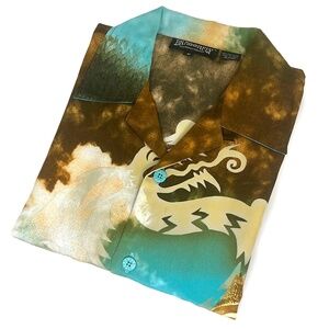 Dragonfly Clothing Co. Vintage Gold Buddha Button-Front Shirt